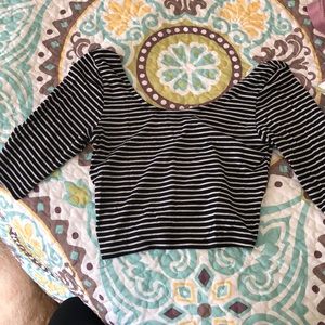 Black and white stripped crop top
